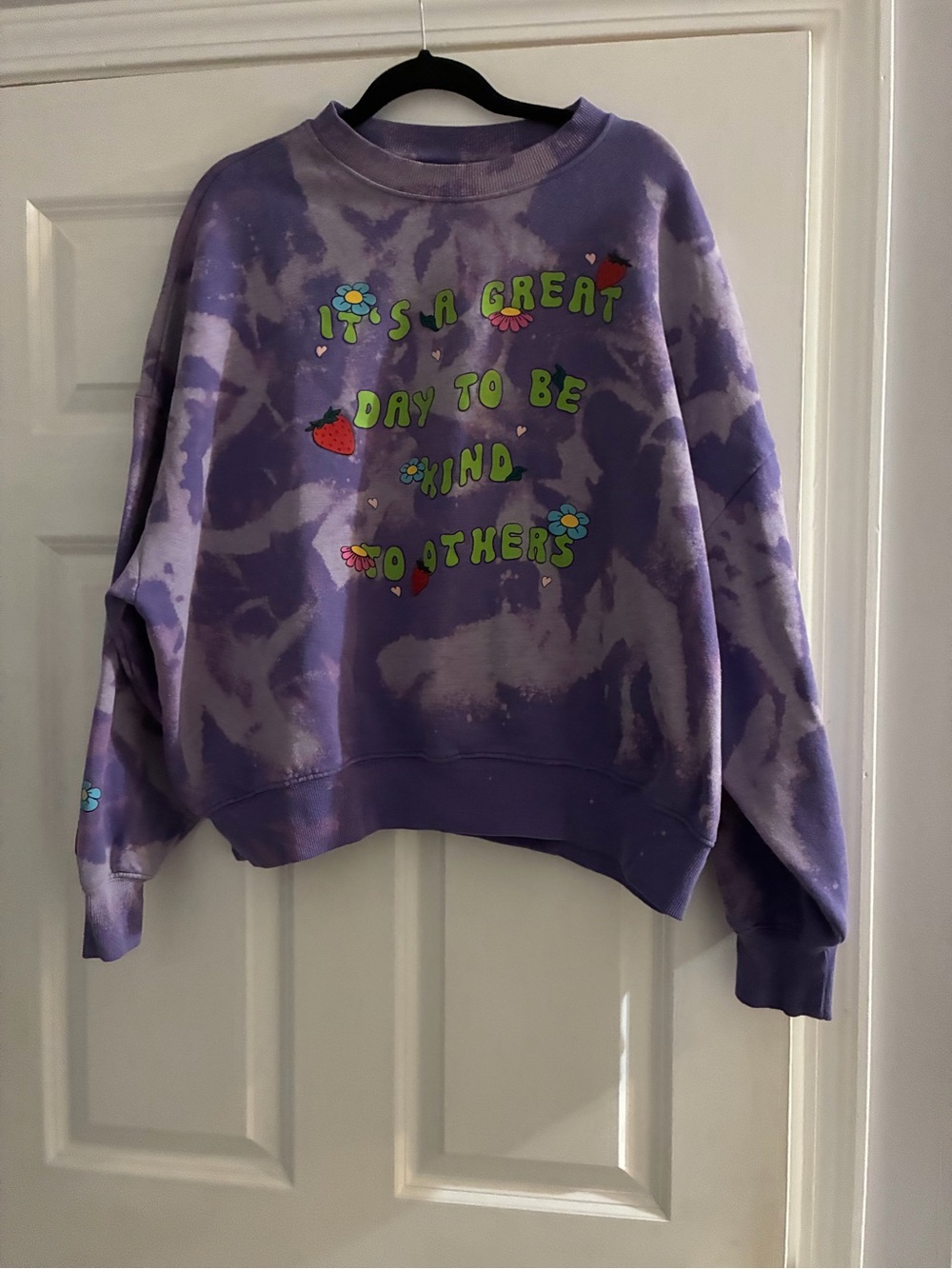 PacSun Purple Tie-Dye 'It's a Great Day to Be Kind' Crewneck Sweatshirt